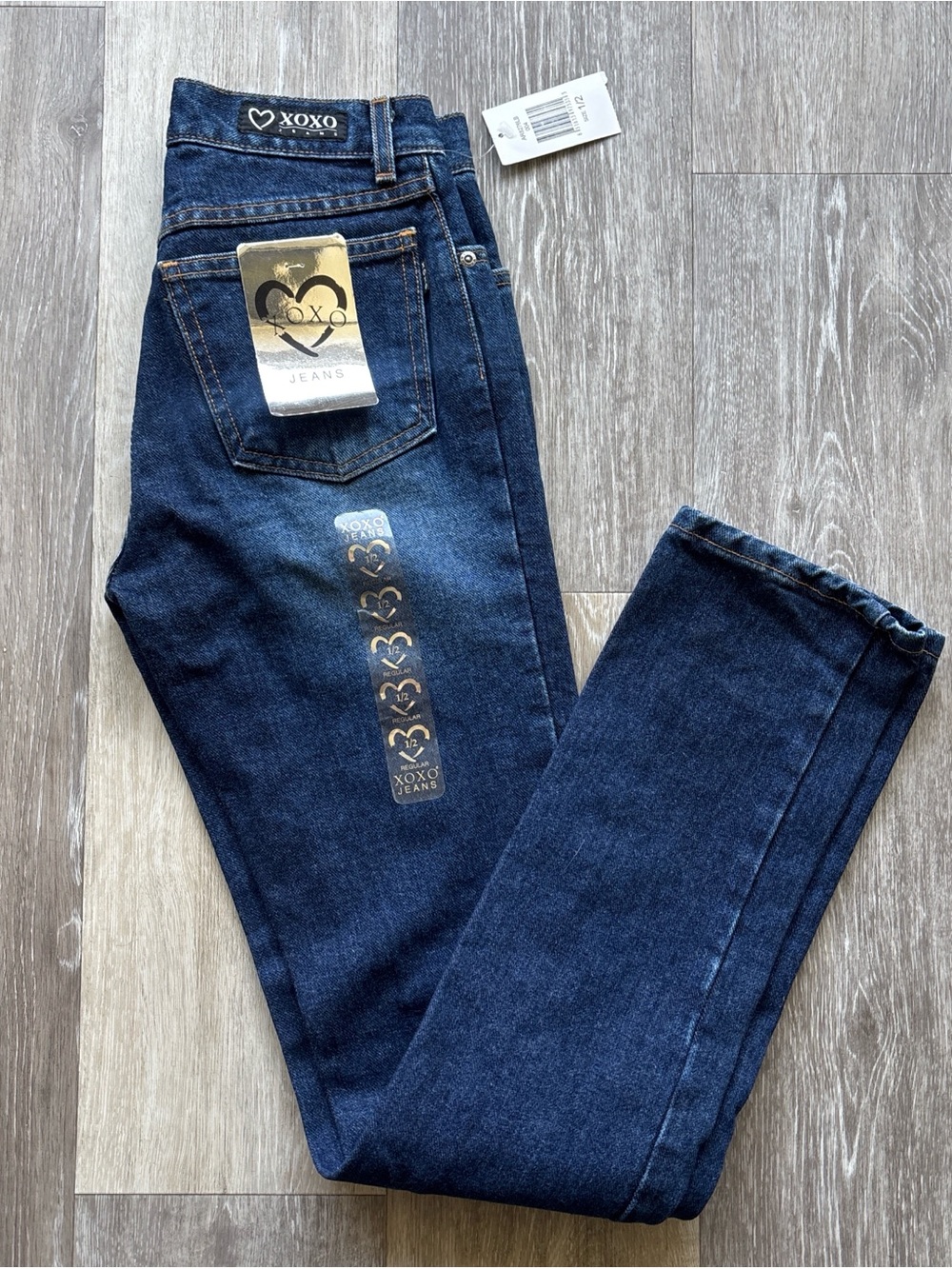 Vintage 90s Y2K XOXO Dark Wash Mid Rise Straight Leg Denim Jeans Size 1/2